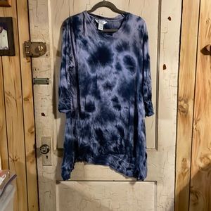Karen Hart super soft tie dye blue tunic 2x